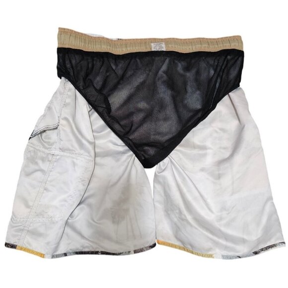 Newport Blue Mens Tropical Sunset Print Swim Trunks With Pockets Elastic Waist & - Picture 10 of 10